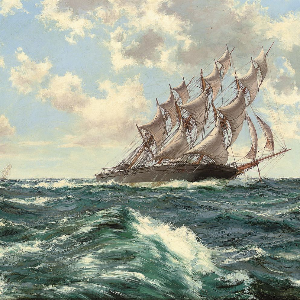 Montague Dawson — Гоночные крылья: Чайные клипперы, раскачивающиеся на океанском ветру