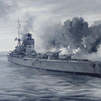 Montague Dawson — Х.М.С. Родни пускает в ход свои мощные орудия