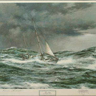 Montague Dawson — На траверзе яхты сэра Фрэнсиса Чичестера "Джипси Мот IV"