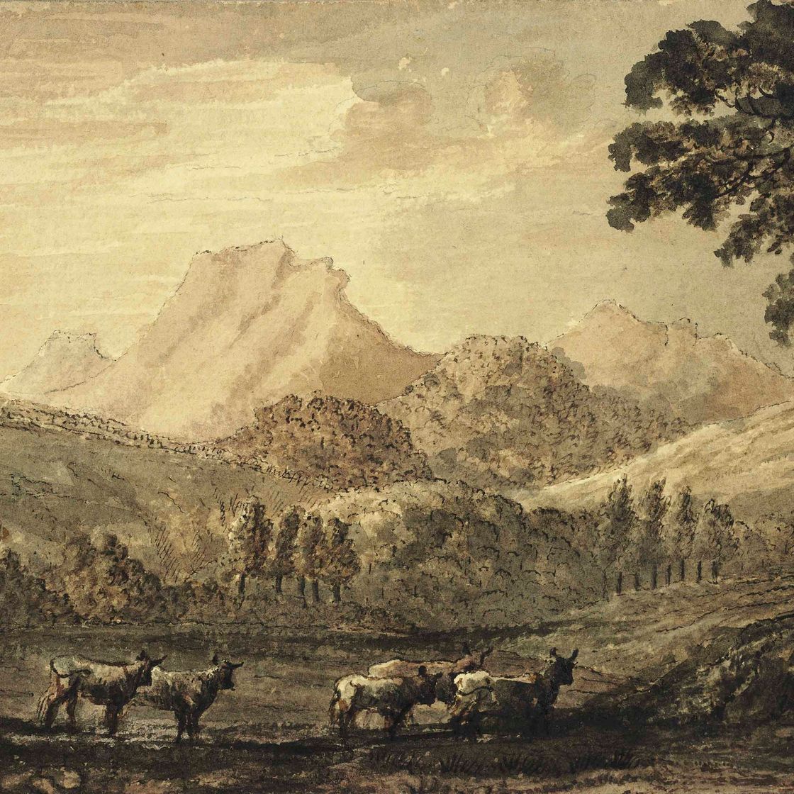 Mr. — Альбом рисунков, составленный Уильямом Мейсоном (1725-1797), включающий шестнадцать листов кисти преподобного Уильяма Гилпина, один - Александра Козенса и две вырезки из бумаги миссис Сиддонс, в переплете из сафьяновой кожи, украшенном позолотой., изображение 4