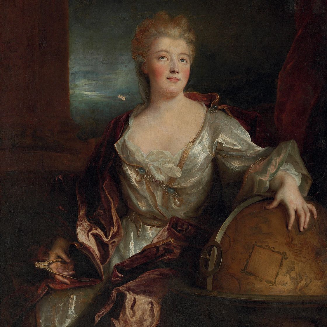 Nicolas de Largillierre — Портрет Габриэль-Эмили ле Тоннельер де Бретей, маркизы дю Шатле, в три четверти роста