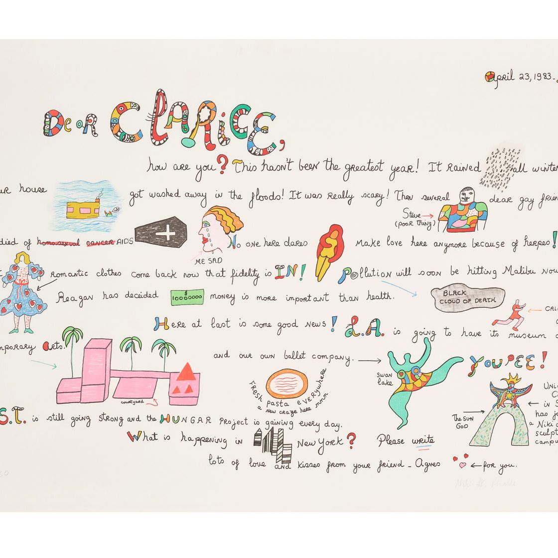 Niki de Saint Phalle — Без названия, размером восемь на восемь в честь Временного современника