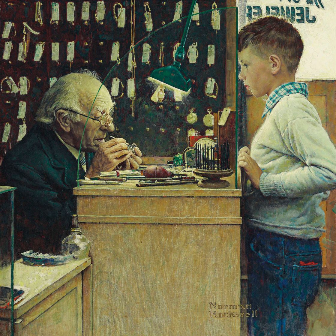 Norman Rockwell — Что заставляет Их тикать? (Часовщик)