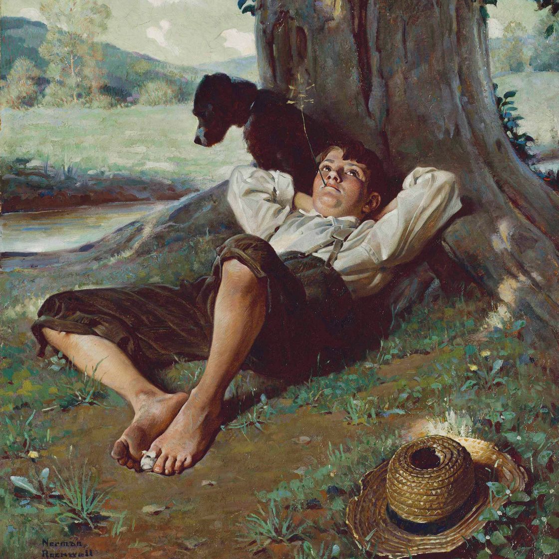 Norman Rockwell — Босоногий мальчик, мечтающий наяву