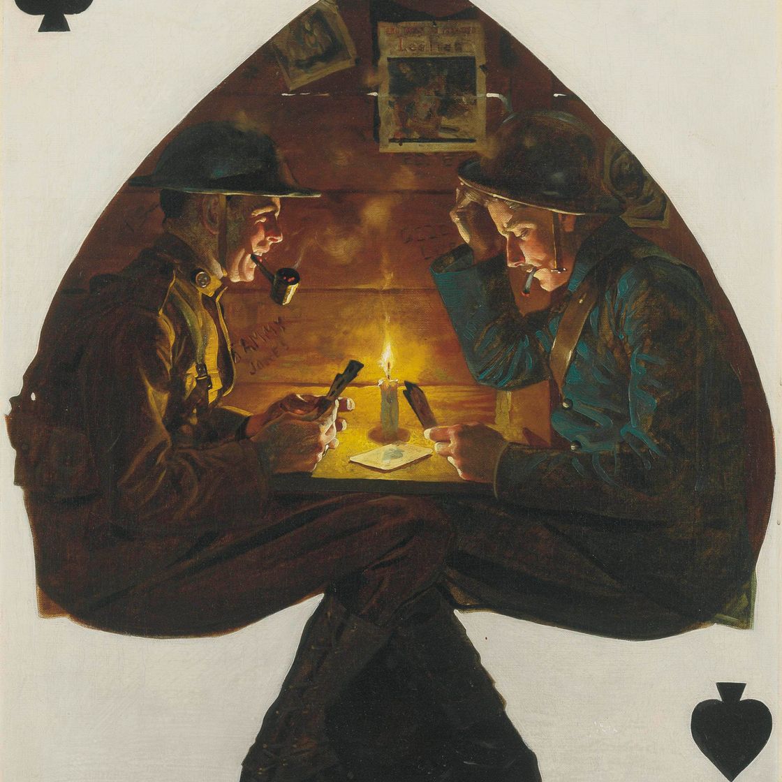Norman Rockwell — Шанцевая лопата (Солдаты играют в карты)