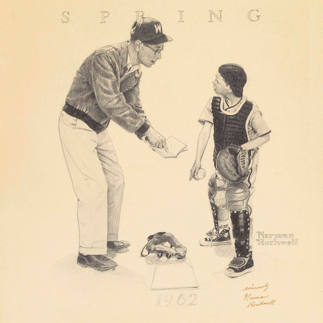 Norman Rockwell — Исследование на тему "Мальчик и отец: бейсбольный спор"
