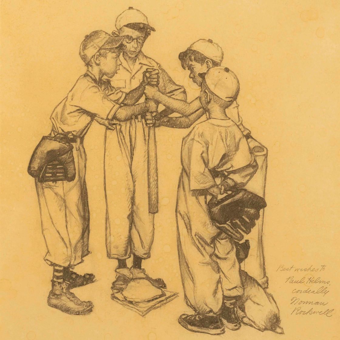 Norman Rockwell — Выбор (Четверо спортивных мальчиков: Бейсбол) - Учеба