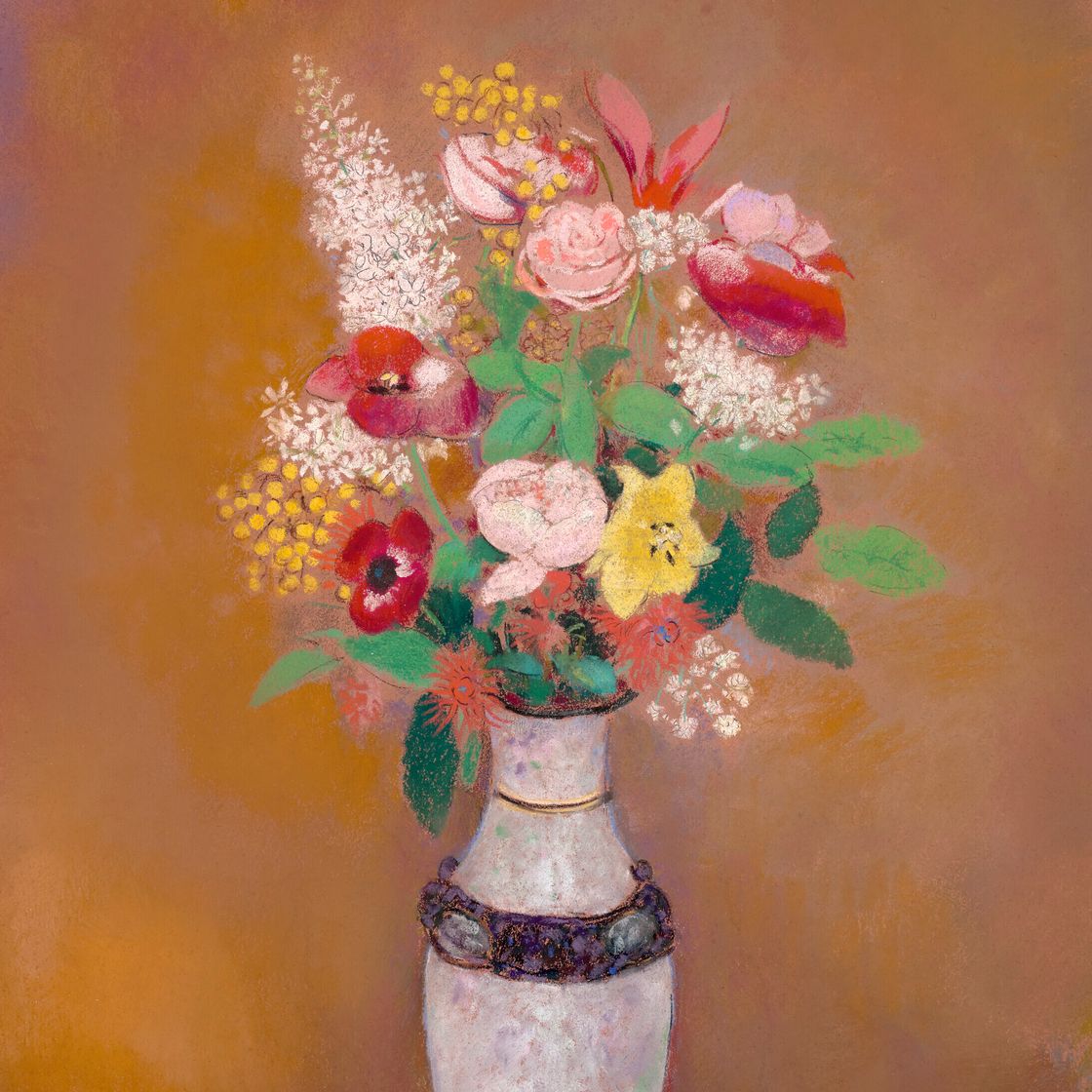 Odilon Redon — Ваза с цветами, изображение 1