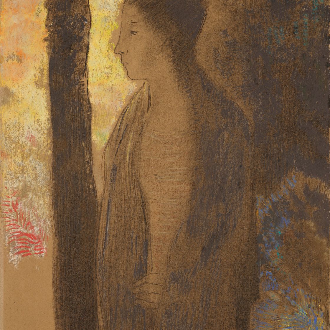 Odilon Redon — Фигура, отклоняющаяся от дерева, изображение 1