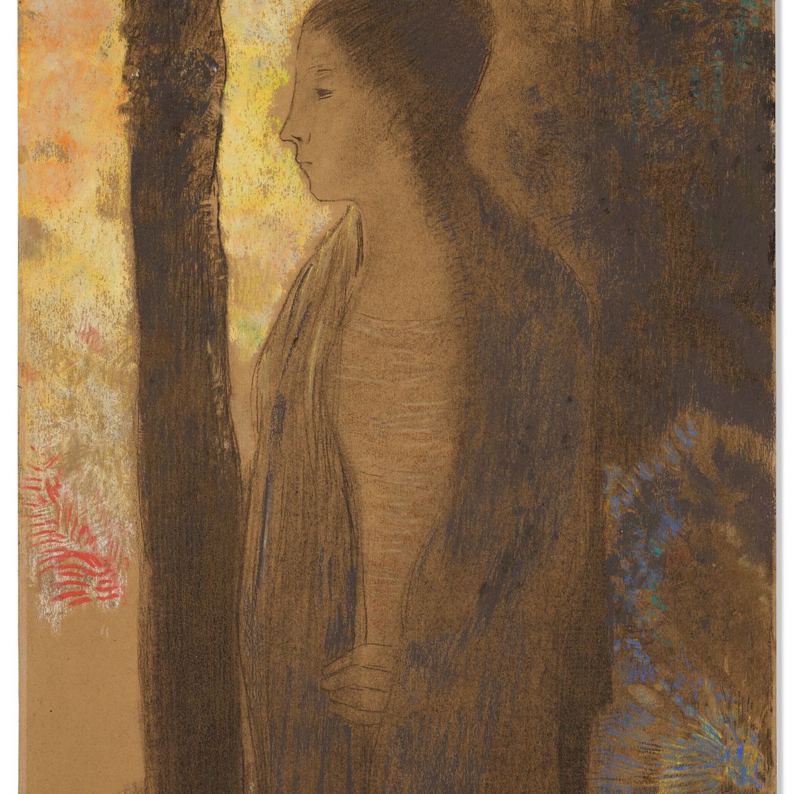 Odilon Redon — Фигура, отклоняющаяся от дерева, изображение 2