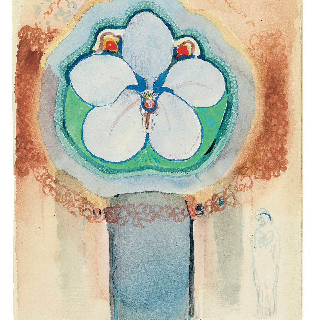 Odilon Redon — Фантастическая орхидея, изображение 1