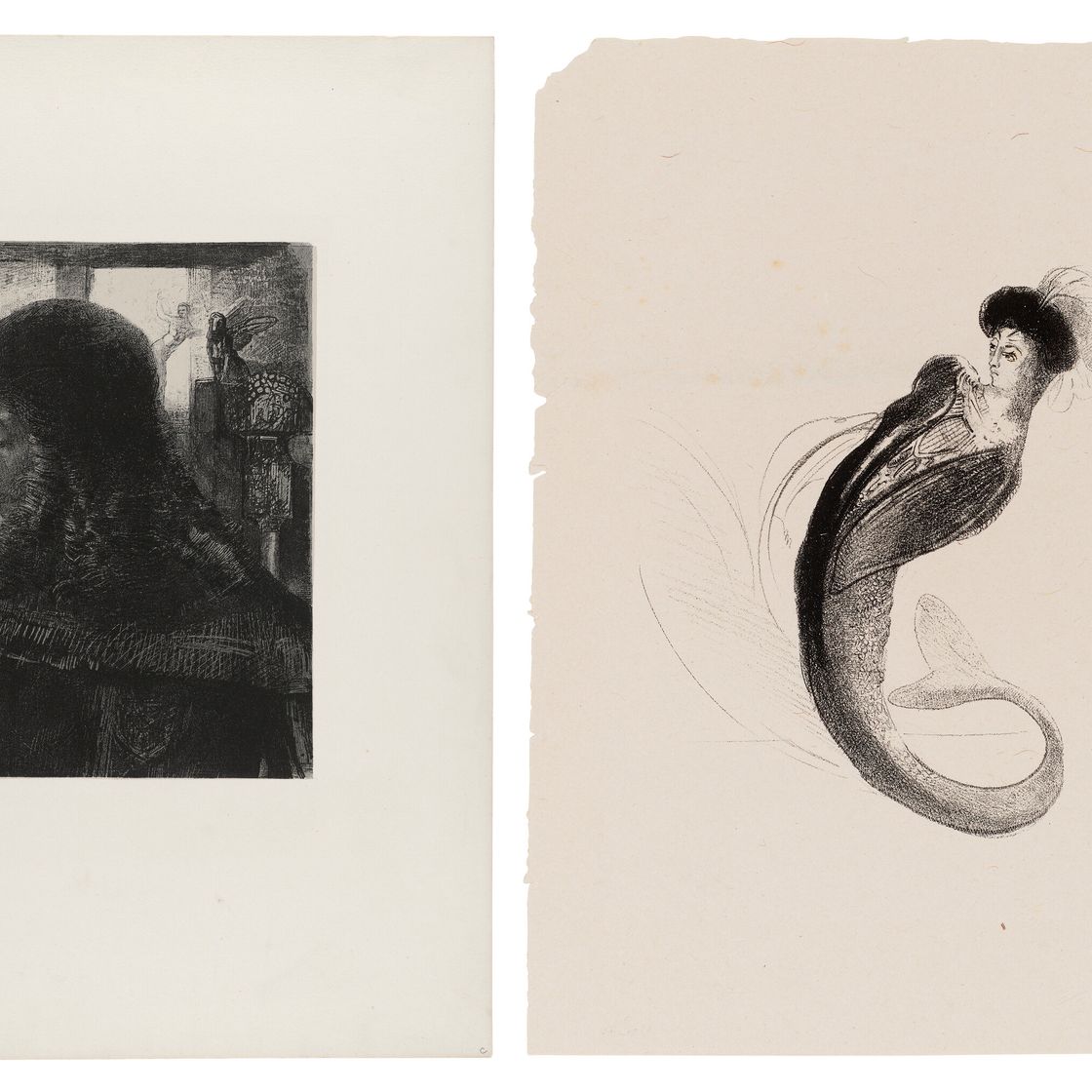 Odilon Redon — Две гравюры художника