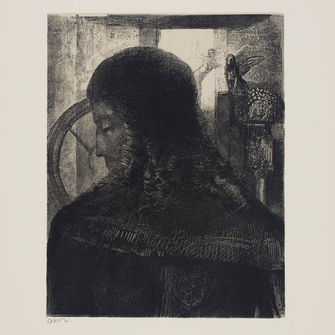 Odilon Redon — Старый кавалер, из Альбома художников-могильщиков