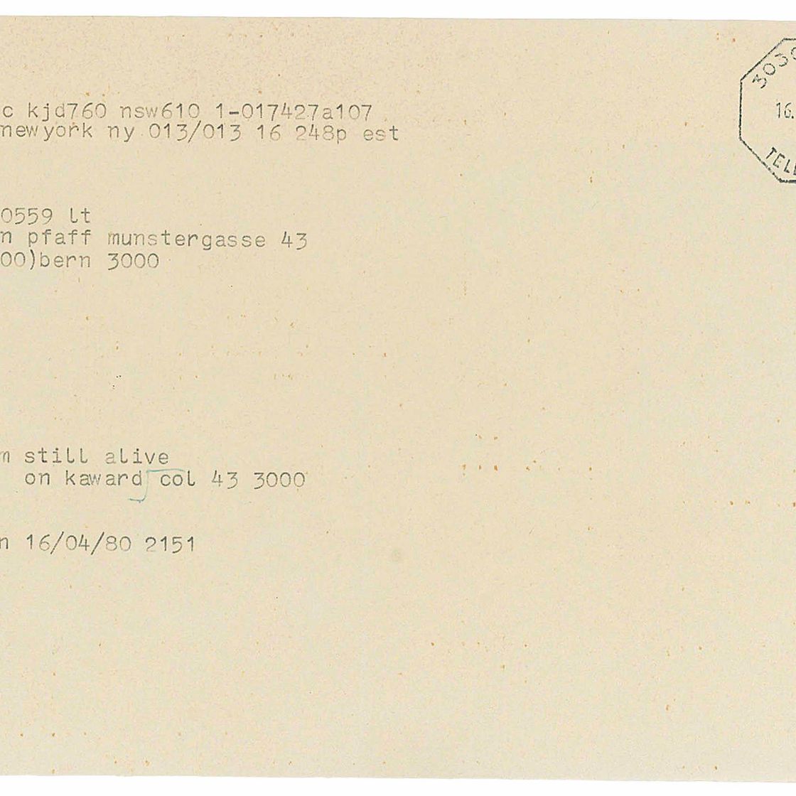 On Kawara — Я Все Еще Жив