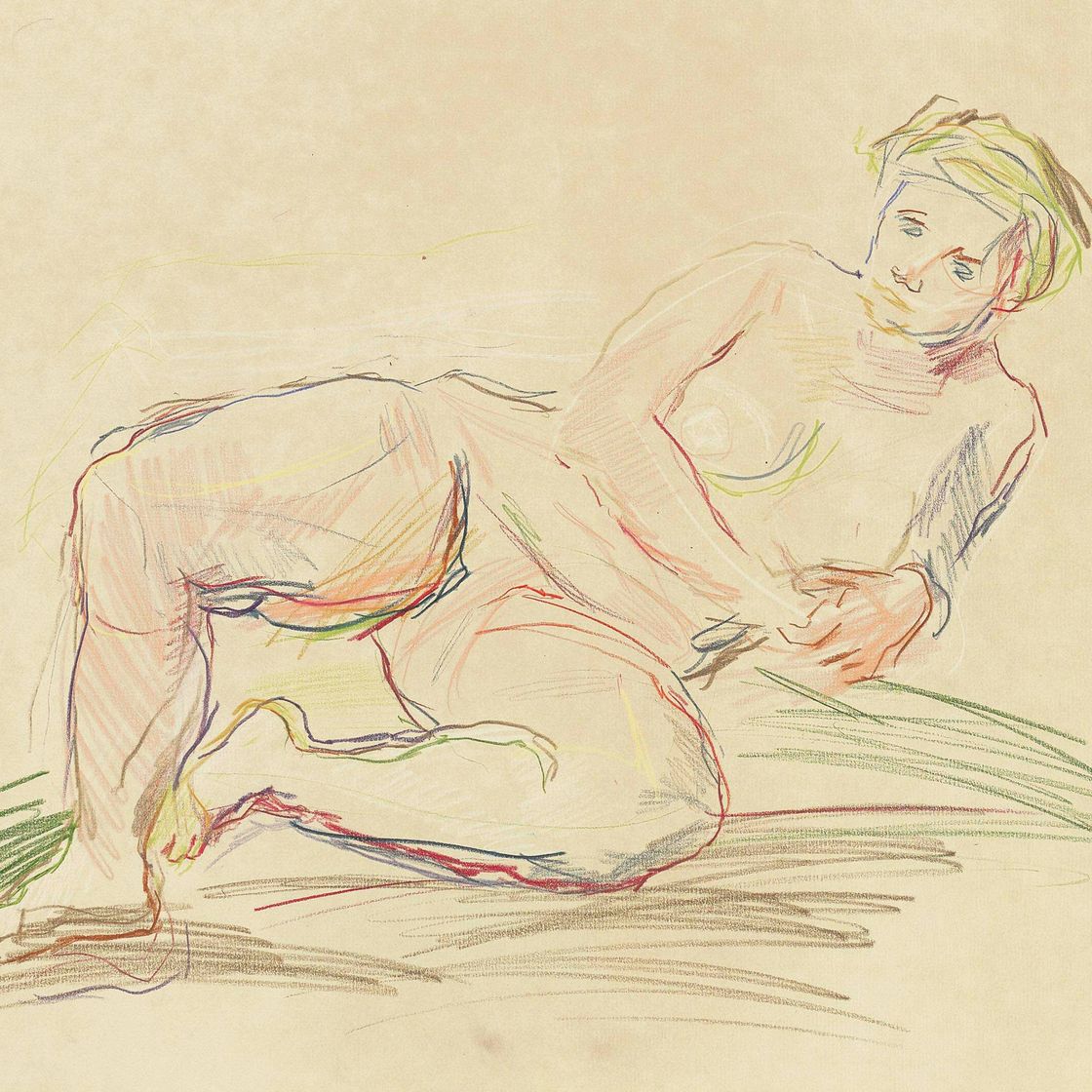 Oskar Kokoschka — Ситцендер вайблихер Акт