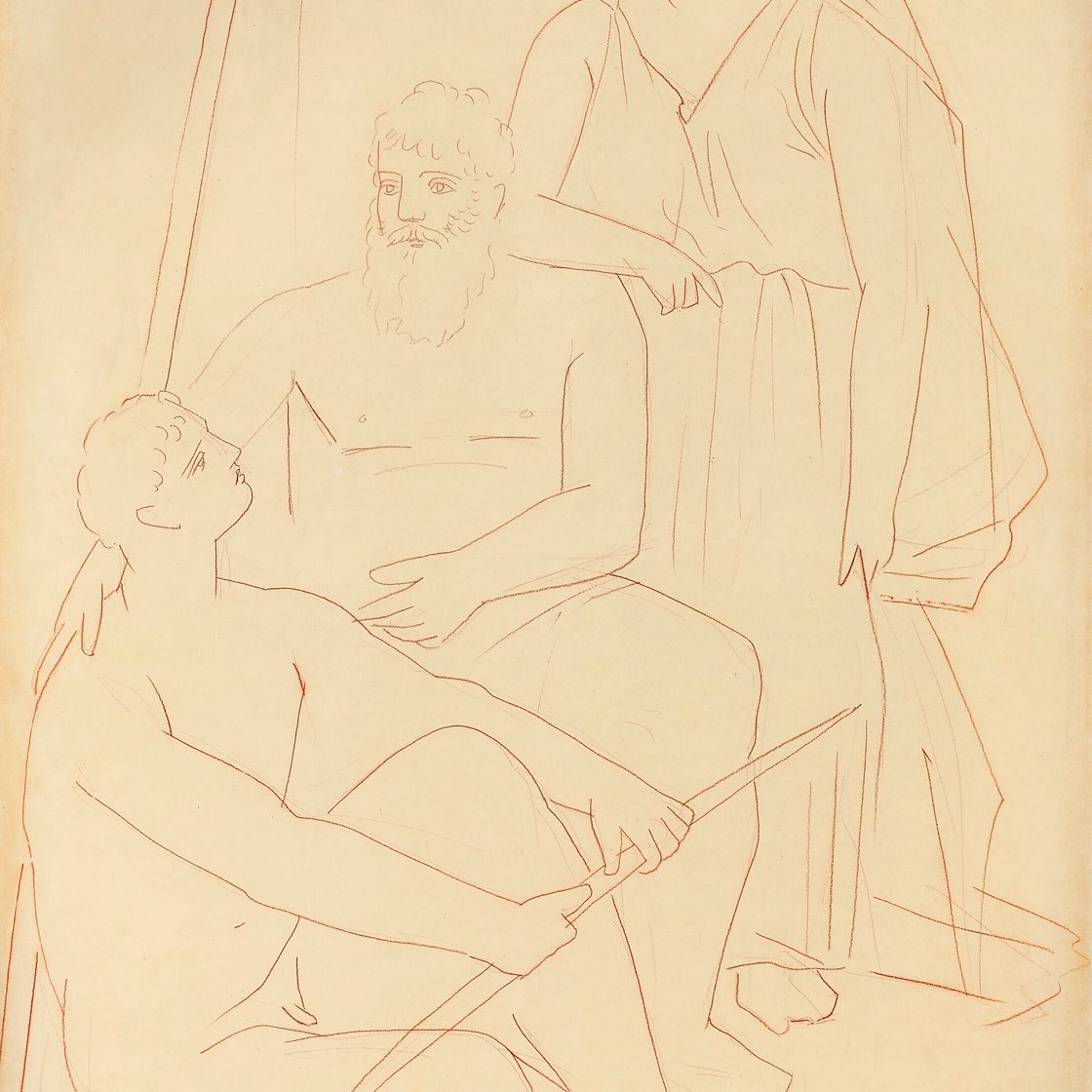 Pablo Picasso — Дебют женщины в вуали, двое друзей вместе, изображение 1