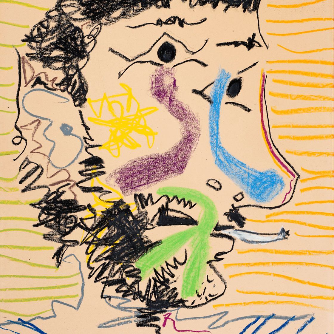 Pablo Picasso — Тет-а-тет с человеком-барбу с сигаретой, изображение 1