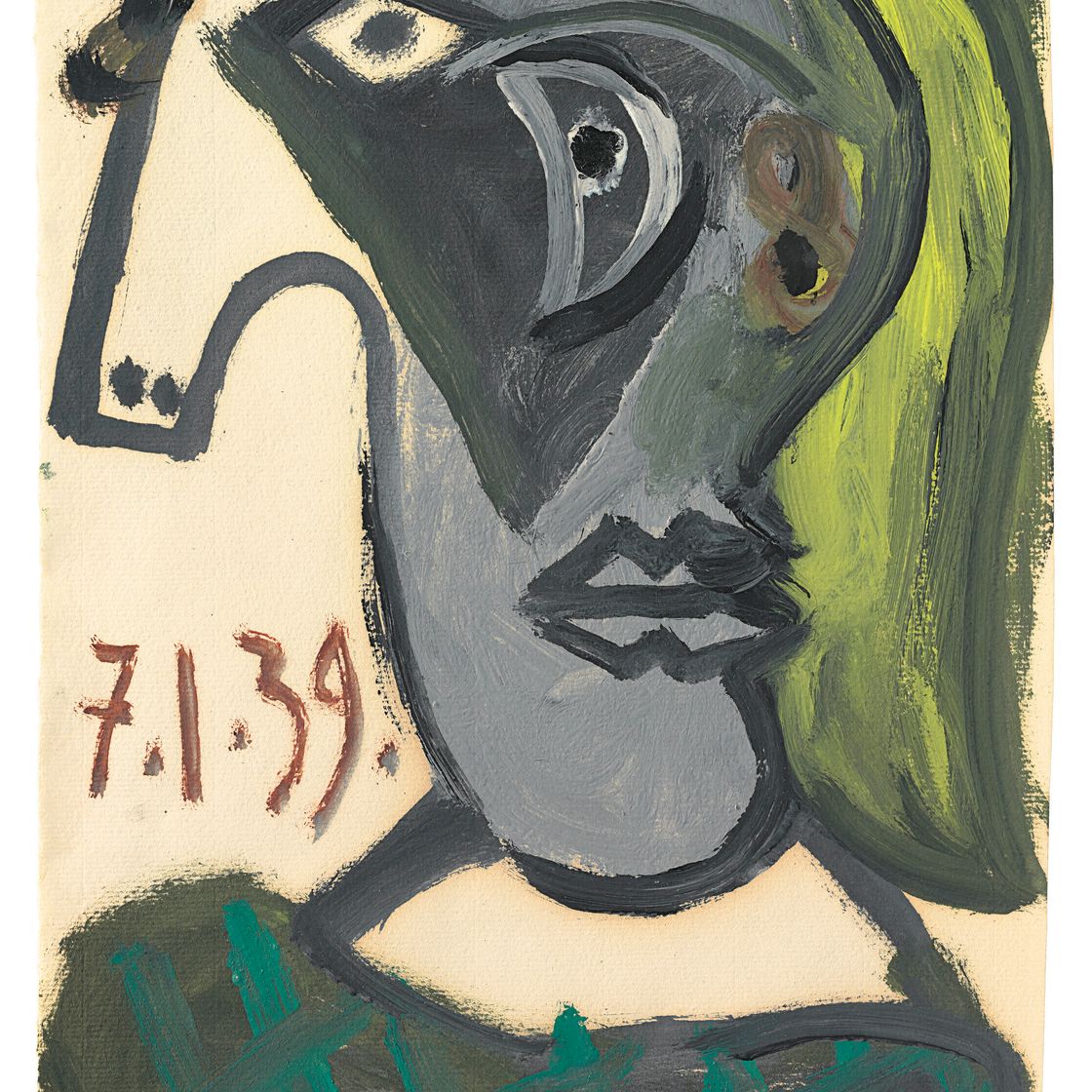 Pablo Picasso — Тет-а-тет с женщиной (Дора Маар), изображение 1