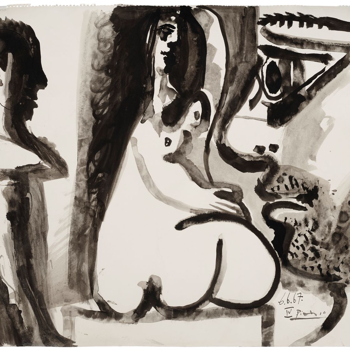 Pablo Picasso — Мужчина и три новые женщины (спереди); Женщина и двое мужчин (сзади), изображение 2