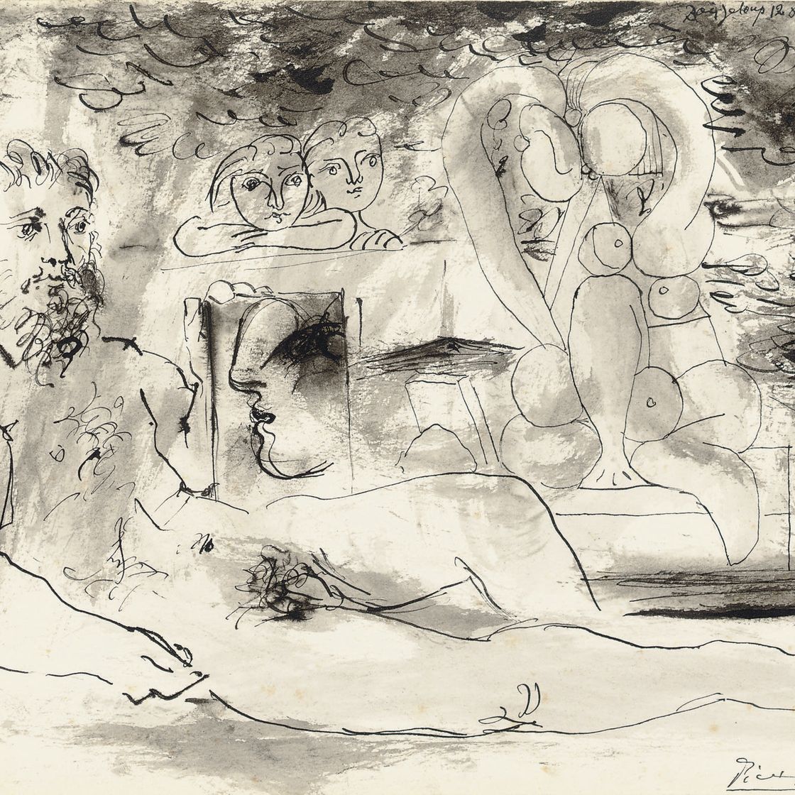 Pablo Picasso — Художник и сын моделирует
