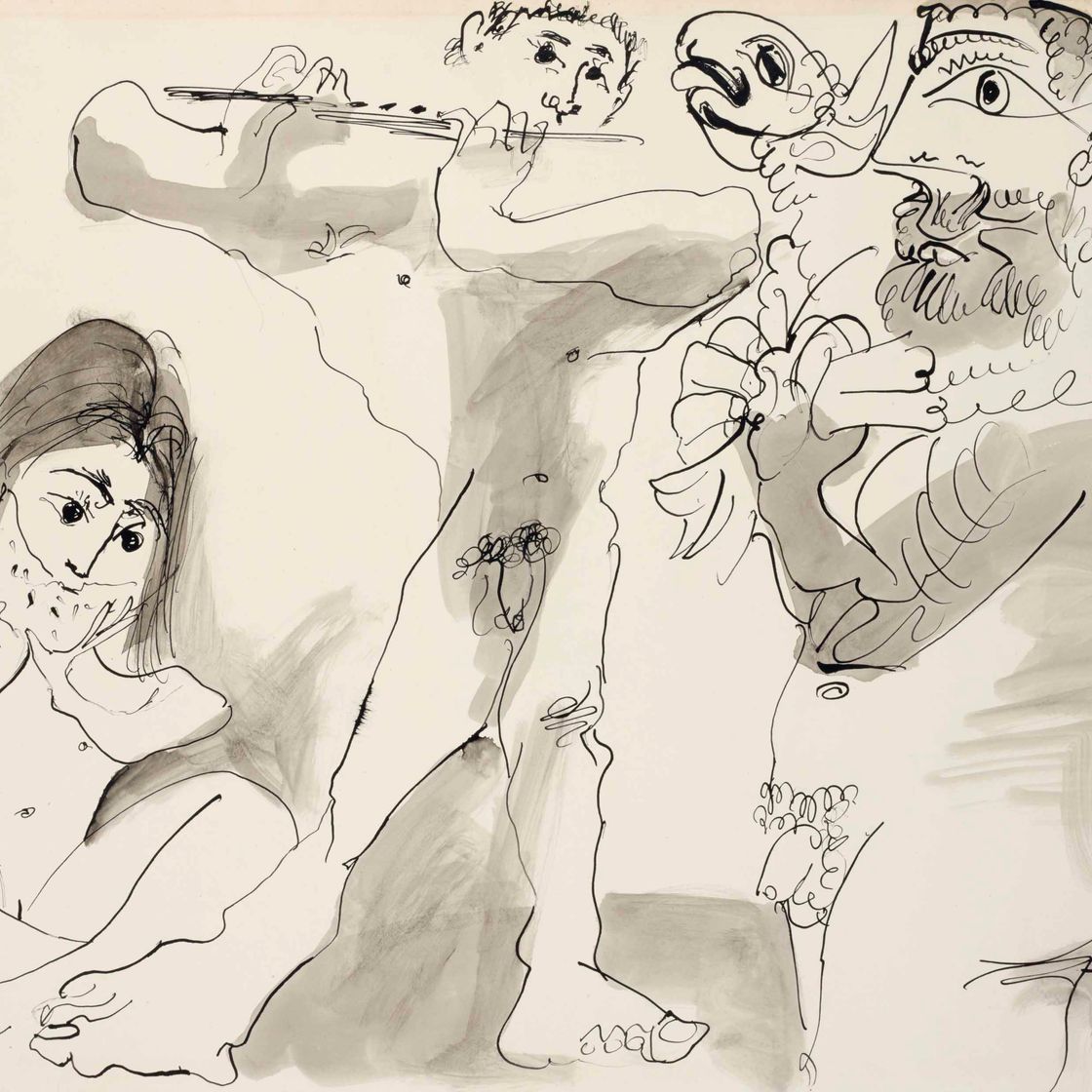 Pablo Picasso — Мужчина без одежды, мастер пастилы и флейтист