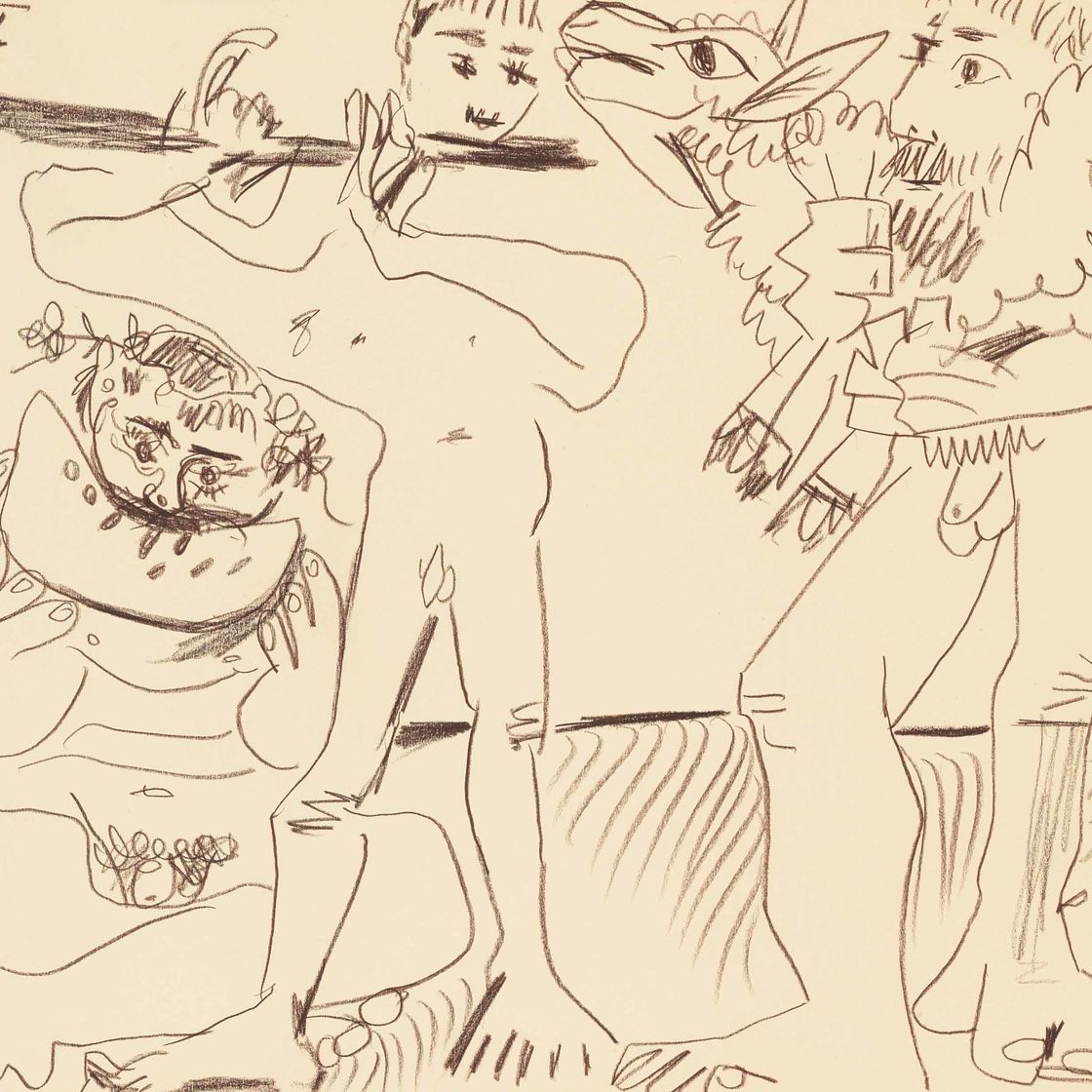 Pablo Picasso — Мужчина без одежды, мастер пастилы и флейтист
