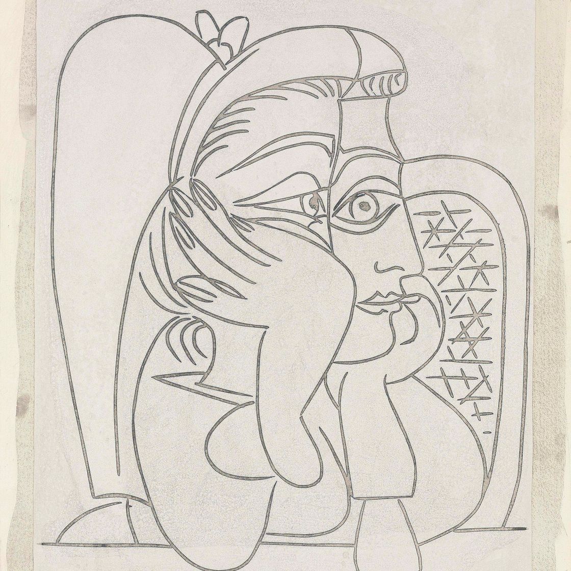 Pablo Picasso — Портрет Жаклин в костюме (ср. Б. 922; Б.А. 1240С)