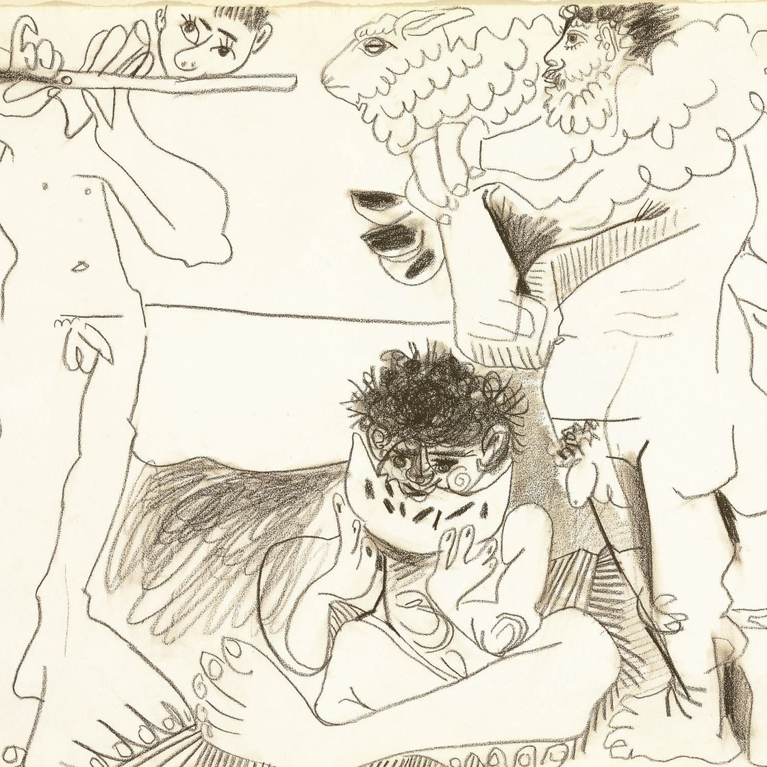 Pablo Picasso — Мужчина без одежды, мастер пастилы и флейтист