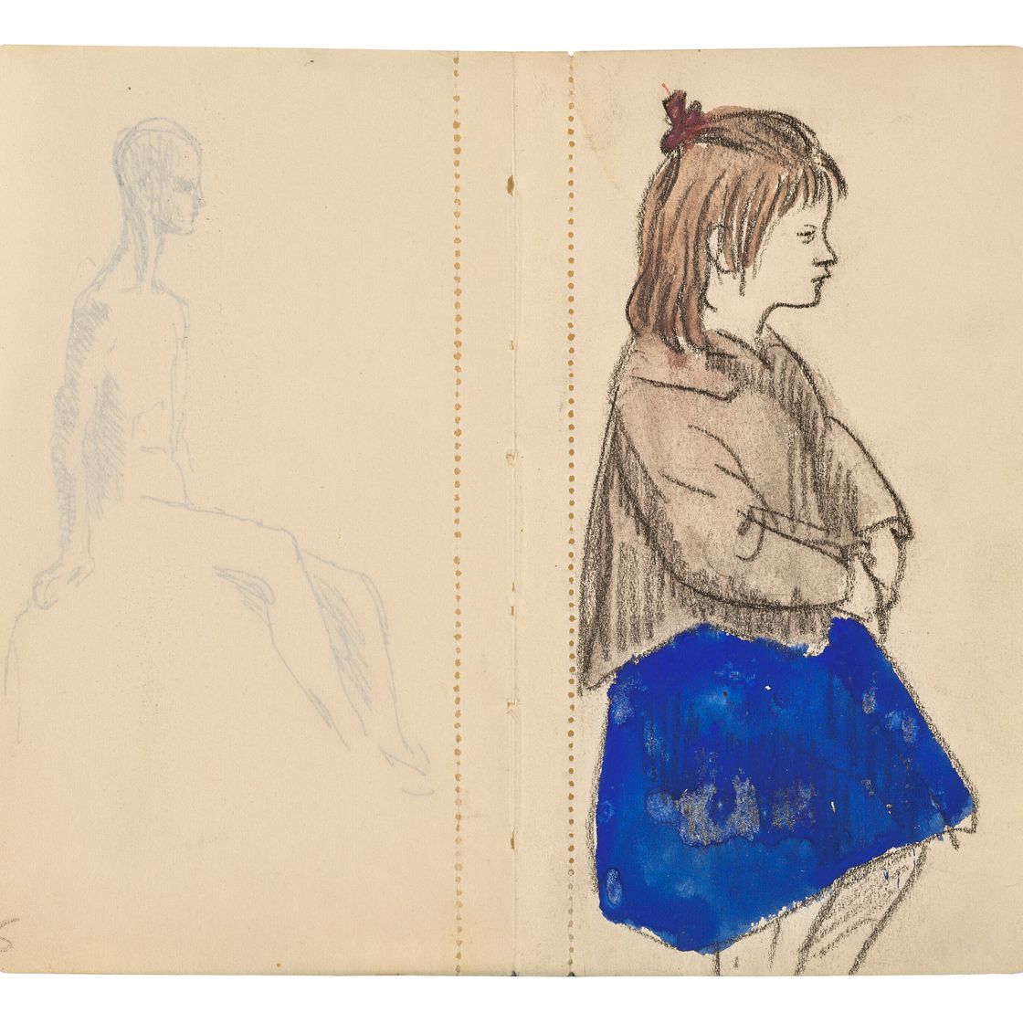 Pablo Picasso — Молодая девушка ( справа ); Этюд для "Сальтимбанков" (оборотная сторона ), изображение 2