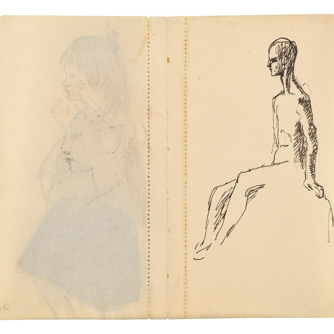 Pablo Picasso — Молодая девушка ( справа ); Этюд для "Сальтимбанков" (оборотная сторона ), изображение 3