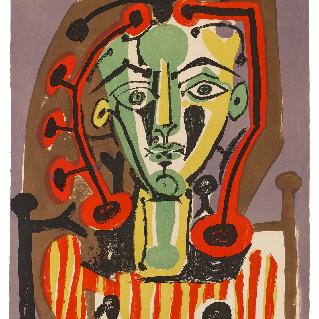 Pablo Picasso — Рисунок на корсаже райе