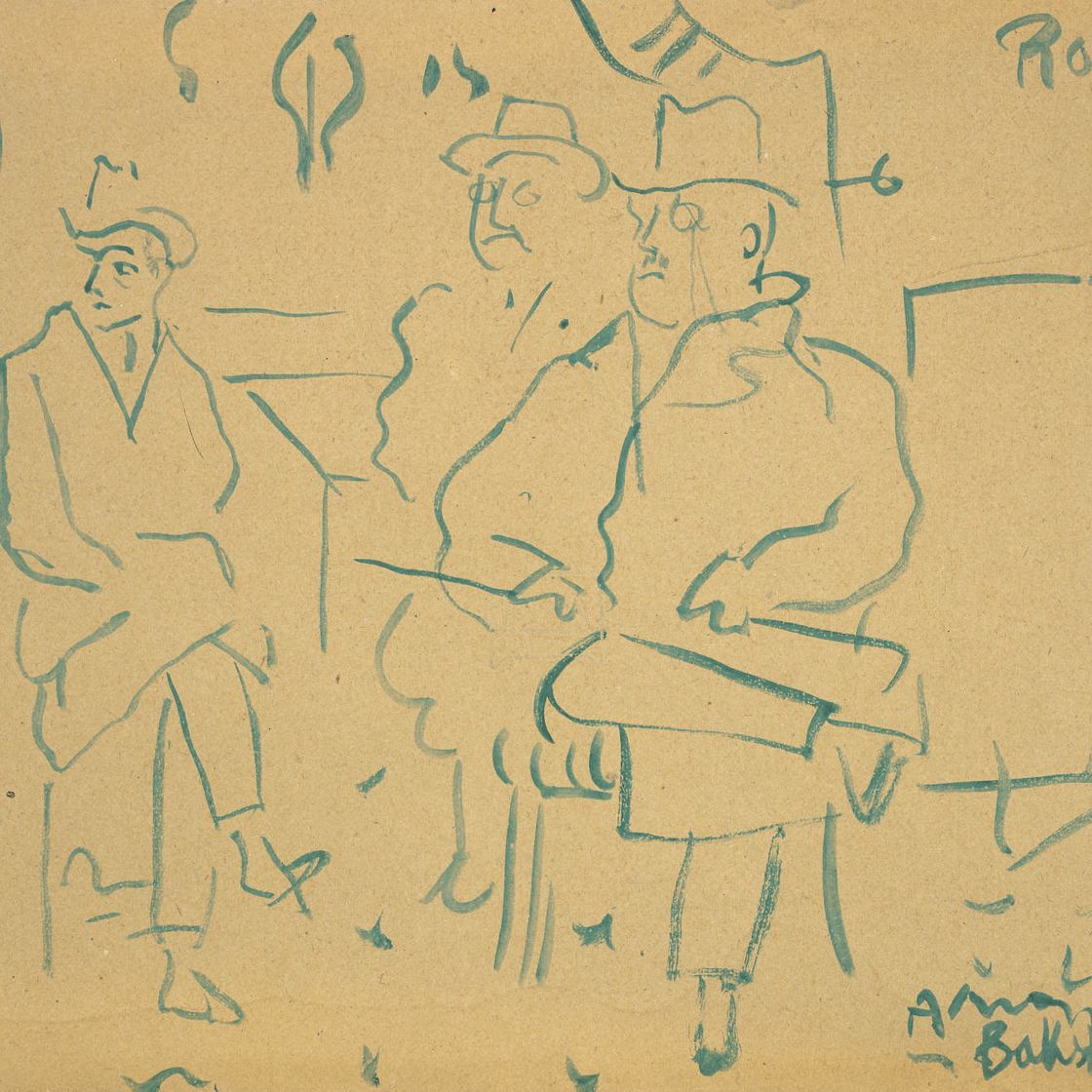 Pablo Picasso — Автор портретов: Мясин, Бакст и Дягилев