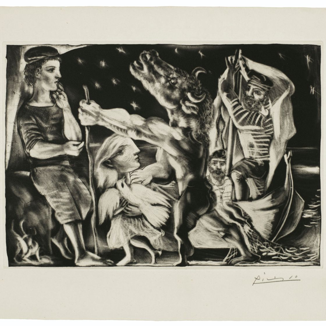 Pablo Picasso — Минотавр - путеводитель по ночной жизни, из "Люкса Воллара"
