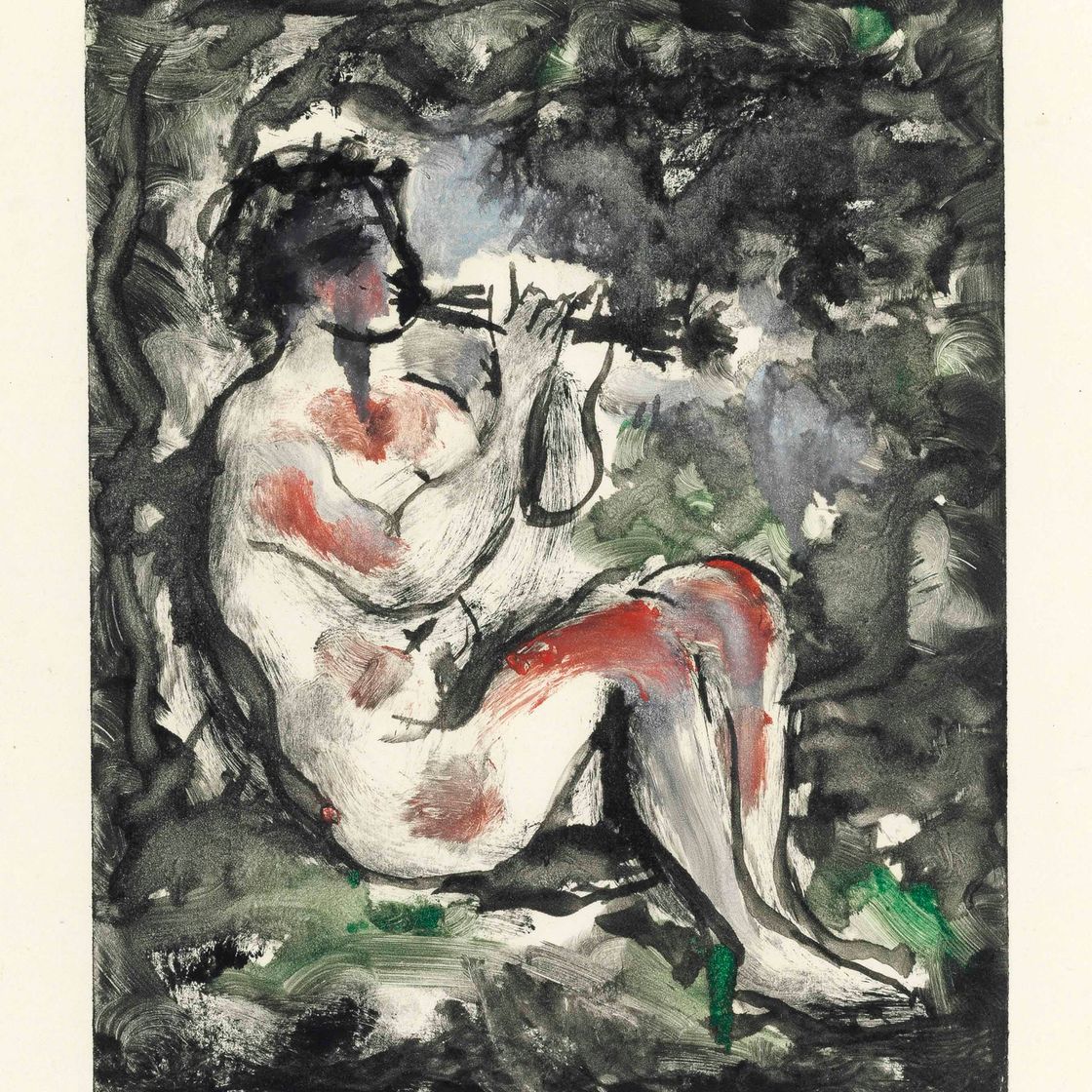 Pablo Picasso — Молодая флейтистка танцует в боске
