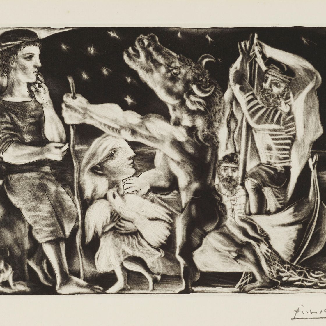 Pablo Picasso — Минотавр - путеводитель по ночной жизни, из "Люкса Воллара"
