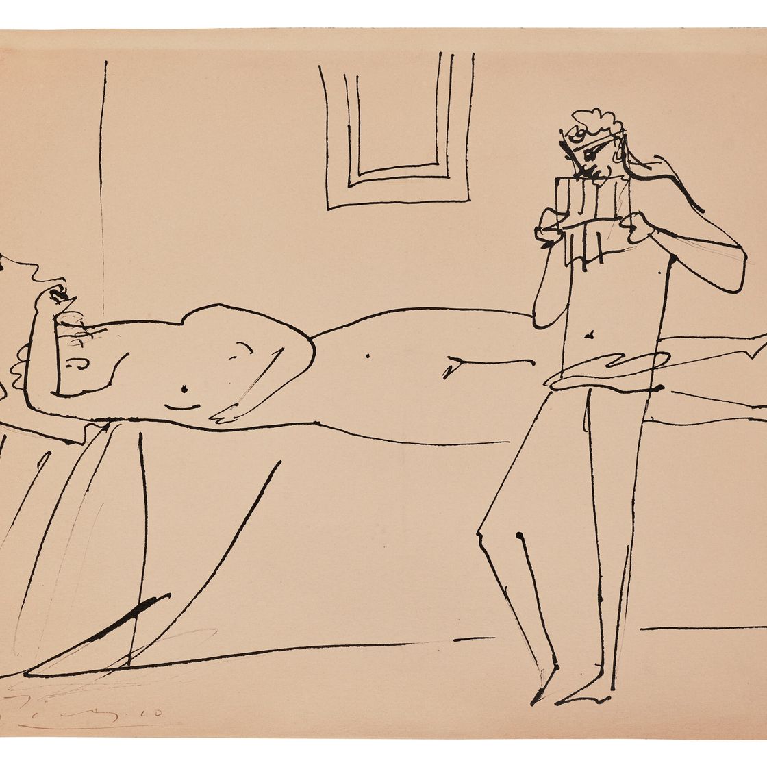 Pablo Picasso — Новая любовь женщины и мужчина, танцующий на флейте со сковороды, изображение 2