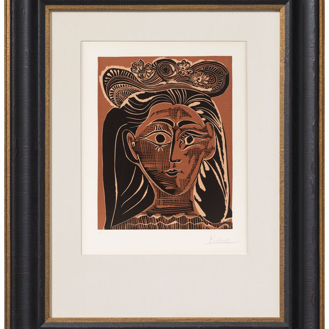 Pablo Picasso — Женщина в головной убор с цветами, изображение 2