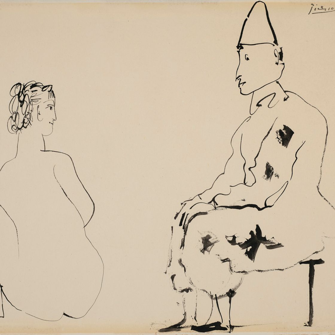 Pablo Picasso — Клоун и женщина