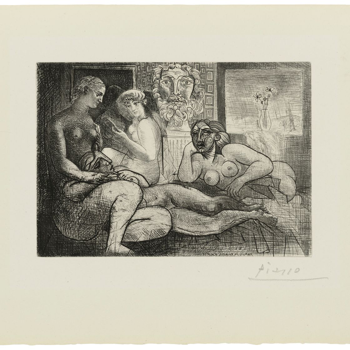 Pablo Picasso — "Четыре новые женщины и их скульптура наедине", автор: Ла Сюит Воллар