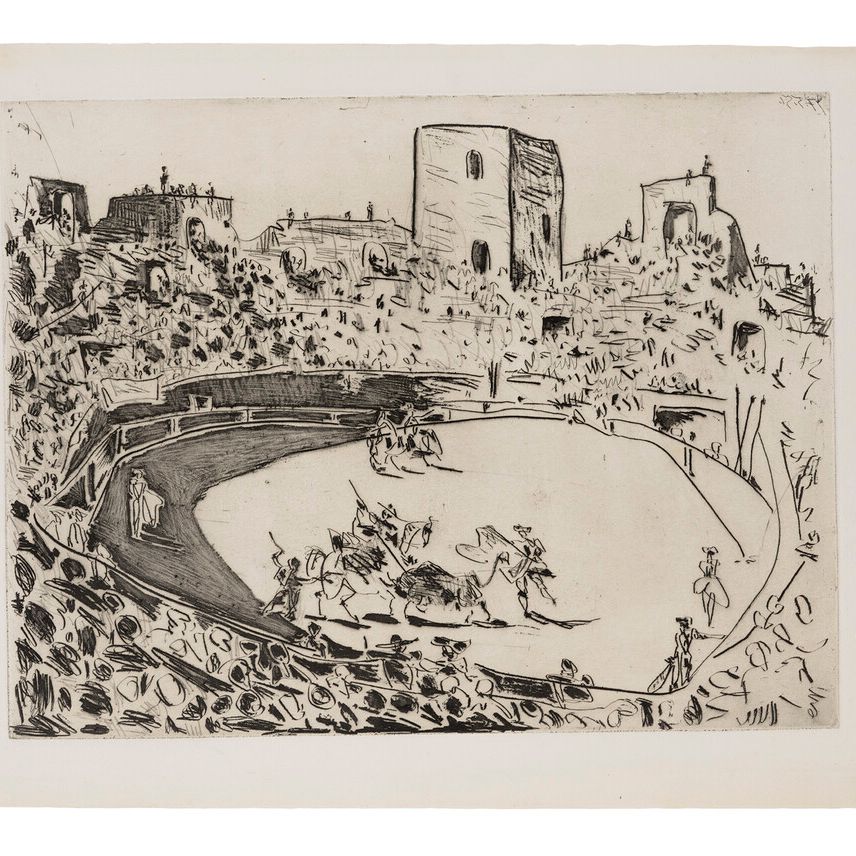 Pablo Picasso — Коррида в Арле: три гравюры, изображение 1