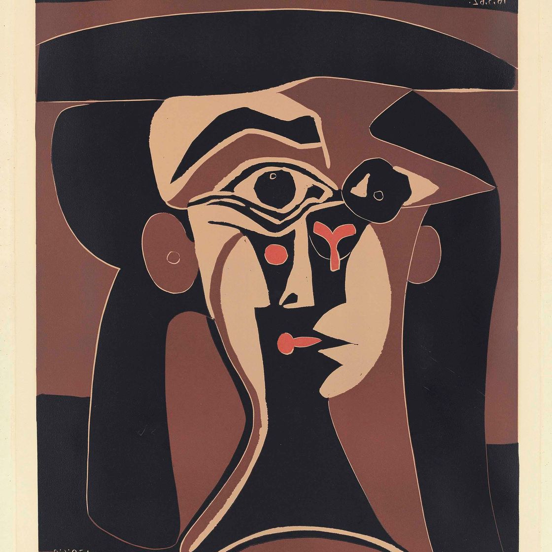 Pablo Picasso — Тет-а-тет с женщиной (Жаклин в черной шапочке) (Р. 1028; Ba. 1311)