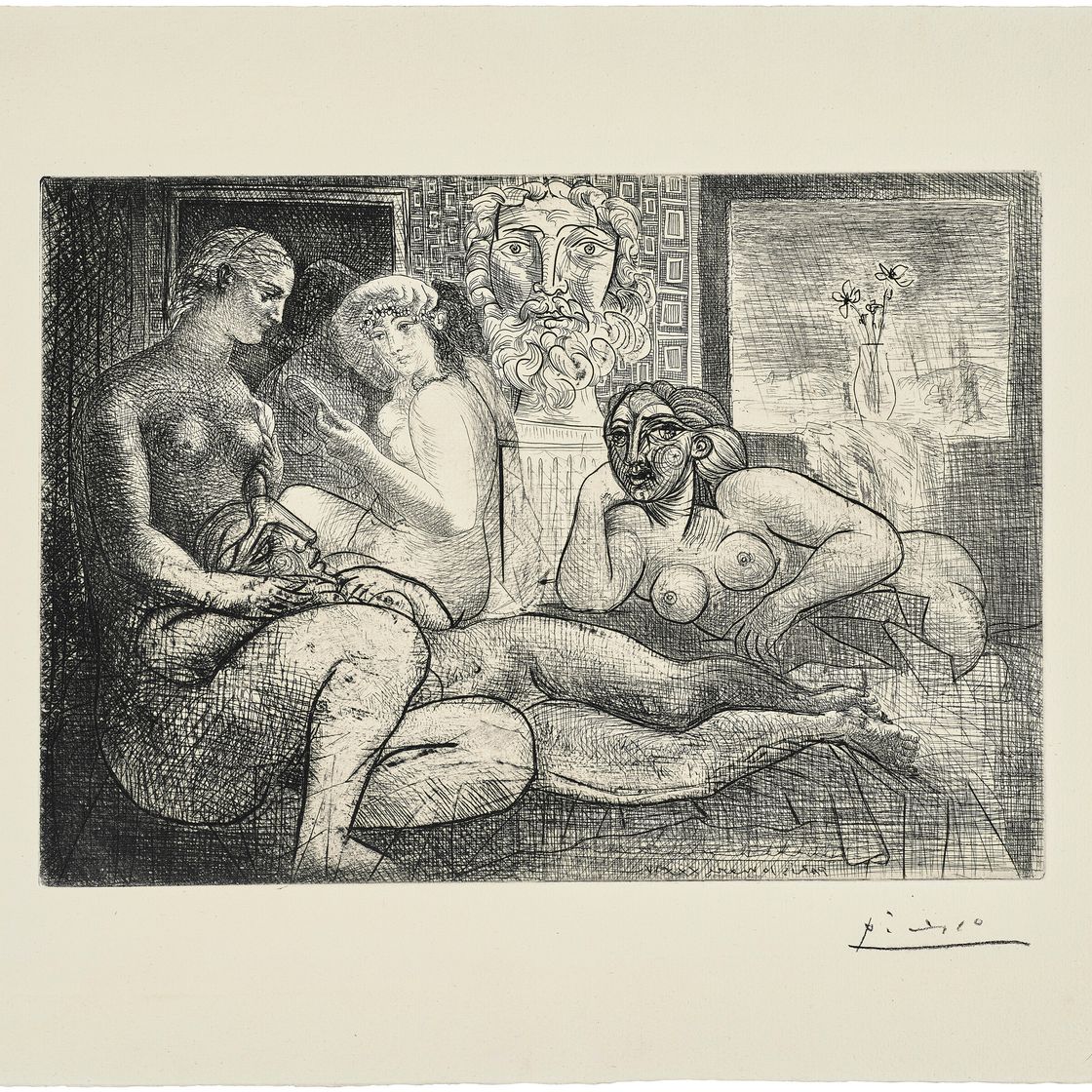 Pablo Picasso — "Четыре новые женщины и их скульптура наедине" из "Сюиты Воллар", изображение 3