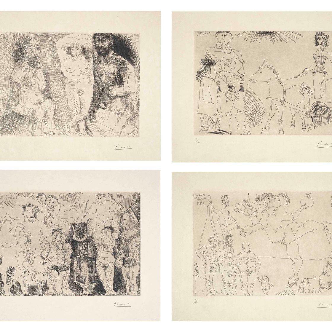 Pablo Picasso — Эль Энтьерро дель Конде де Оргас (р. 1465-1477; Б.А. 1377-1391; Книги Крамера, 146)