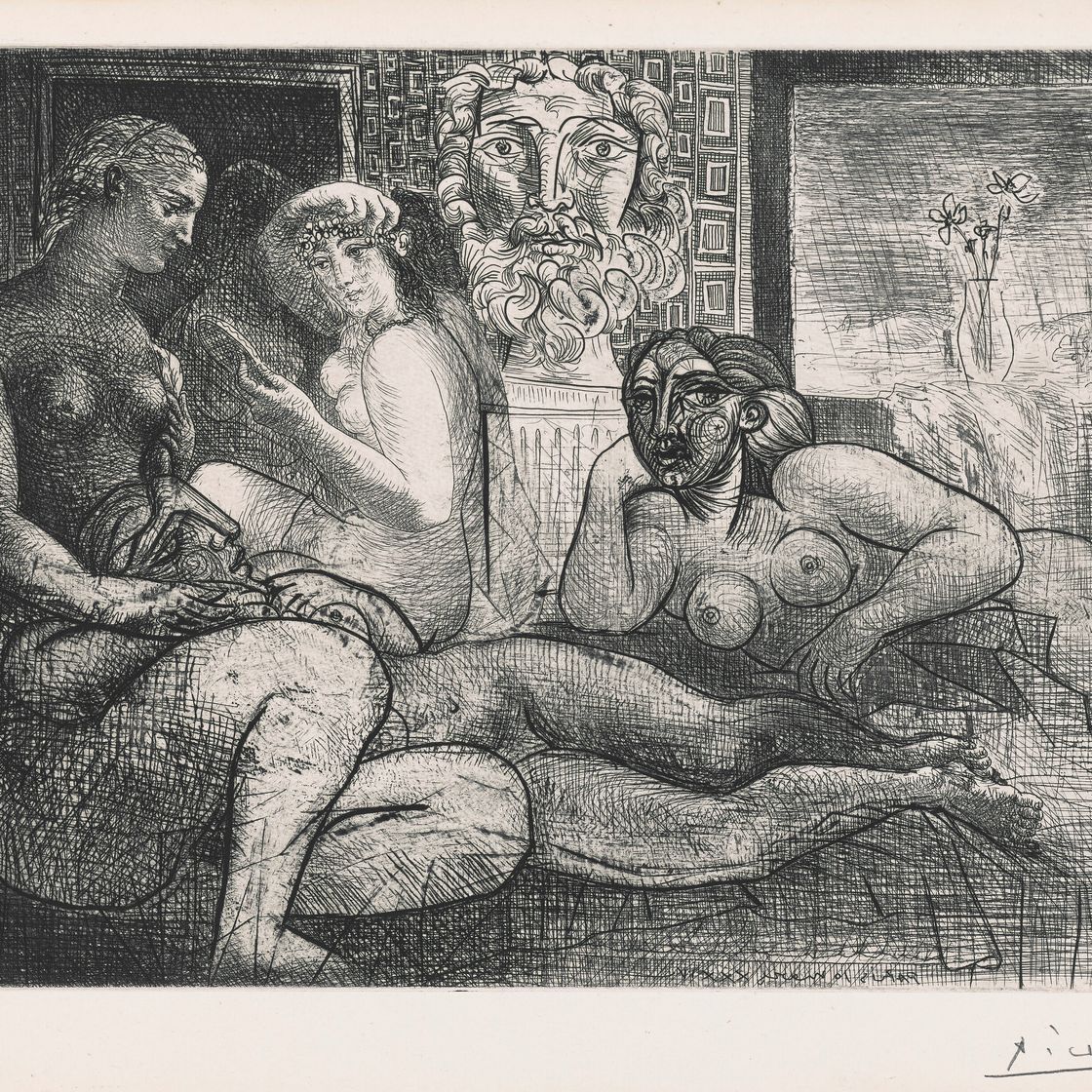 Pablo Picasso — "Четыре новые женщины и их скульптура наедине" из "Сюиты Воллар"