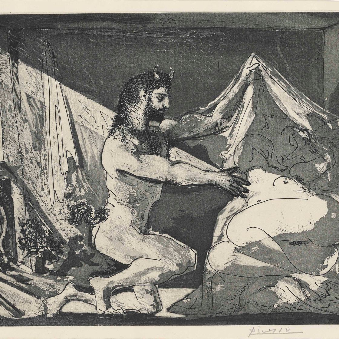 Pablo Picasso — Девственный фавн и женщина, от: La Suite Vollard