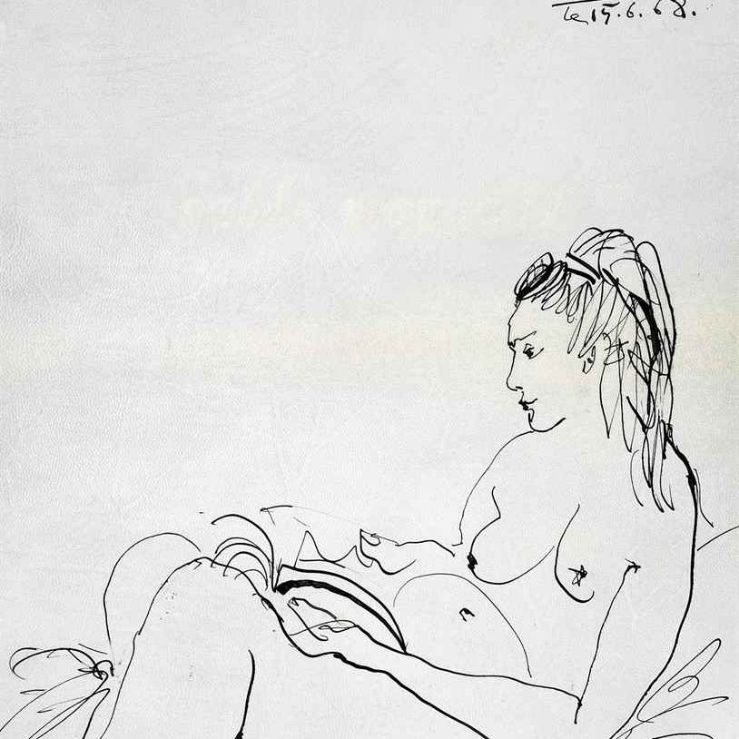 Pablo Picasso — Модель nu lisant
