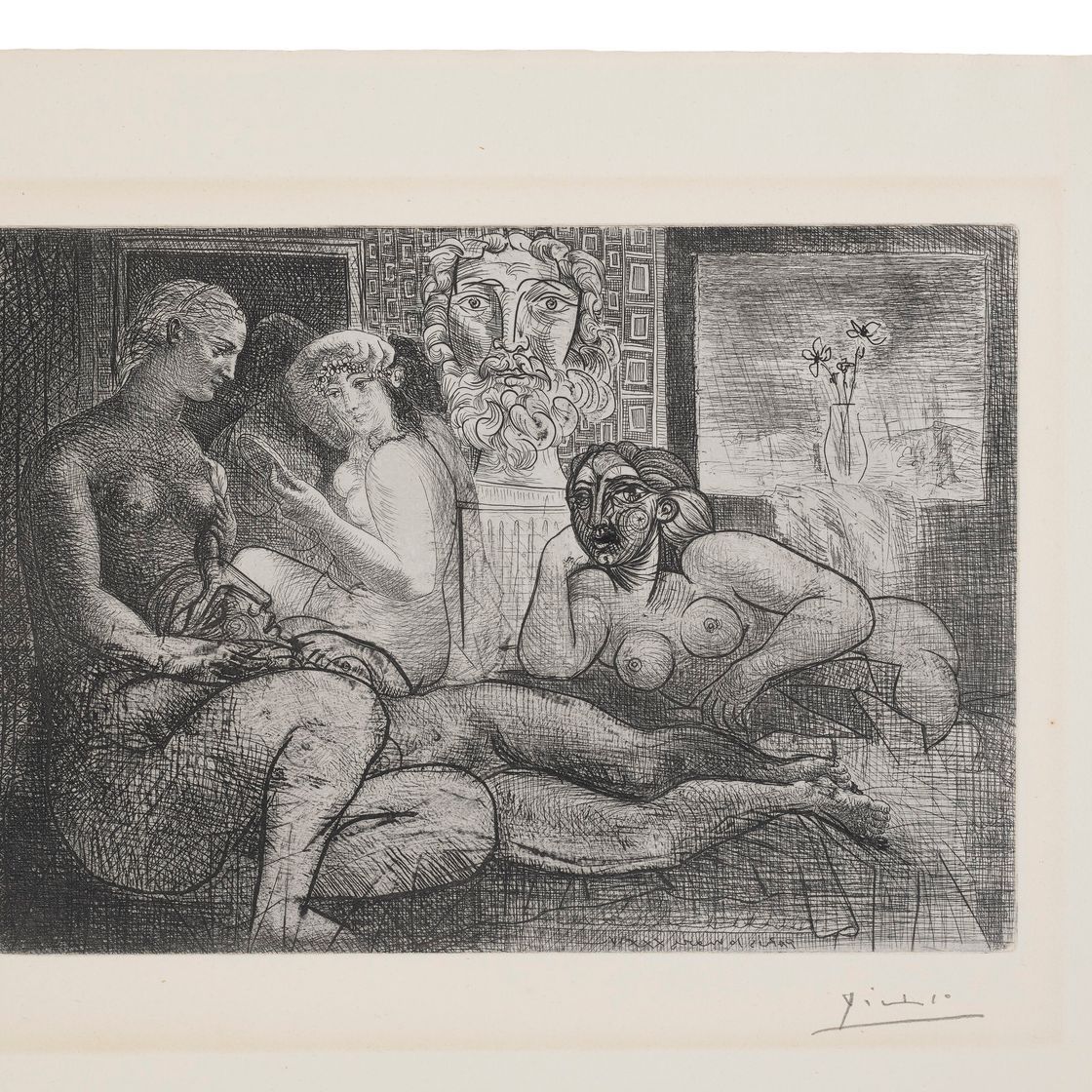 Pablo Picasso — "Четыре новые женщины и их скульптура наедине" из "Сюиты Воллар", изображение 1