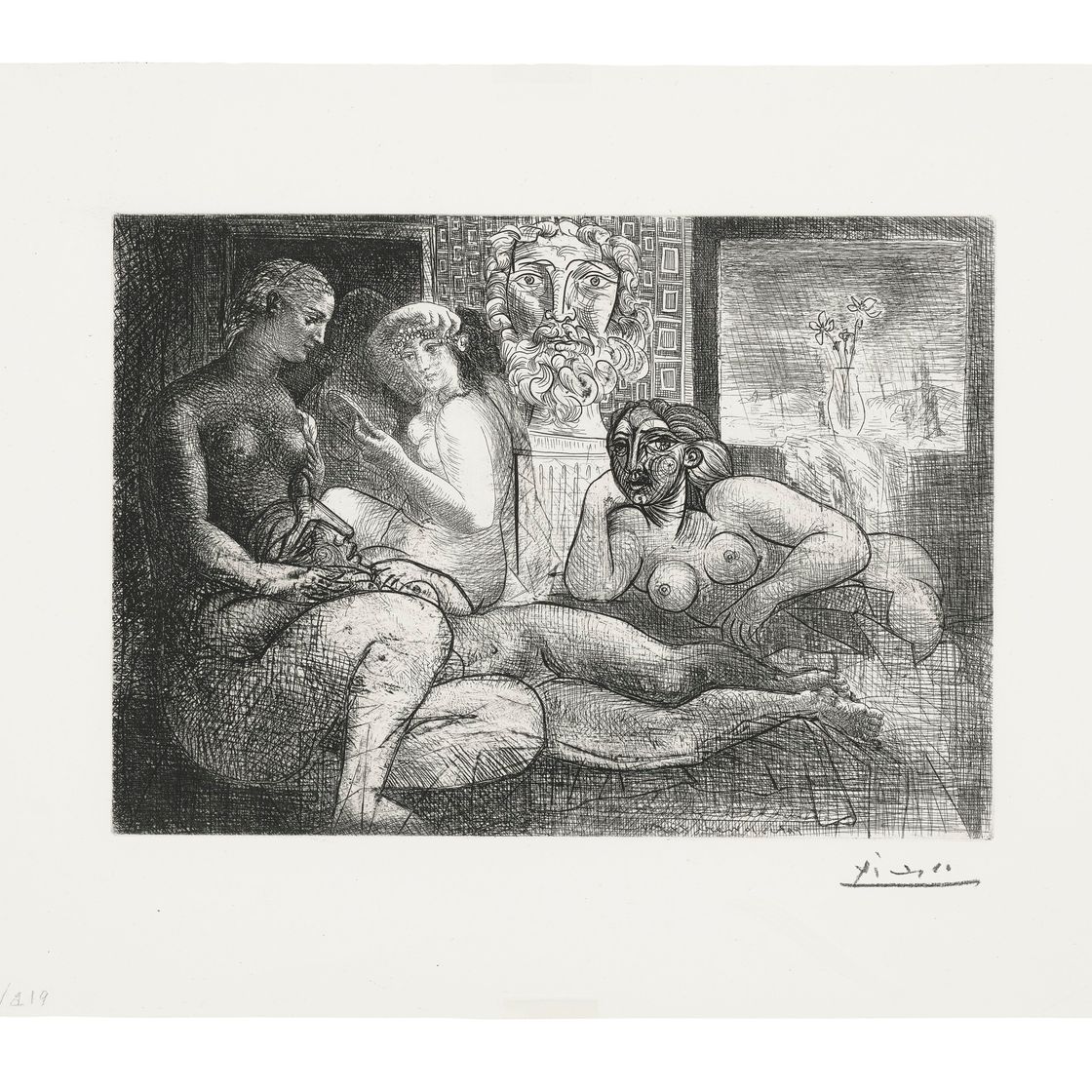Pablo Picasso — "Четыре новые женщины и их скульптура наедине" из "Сюиты Воллар", изображение 1