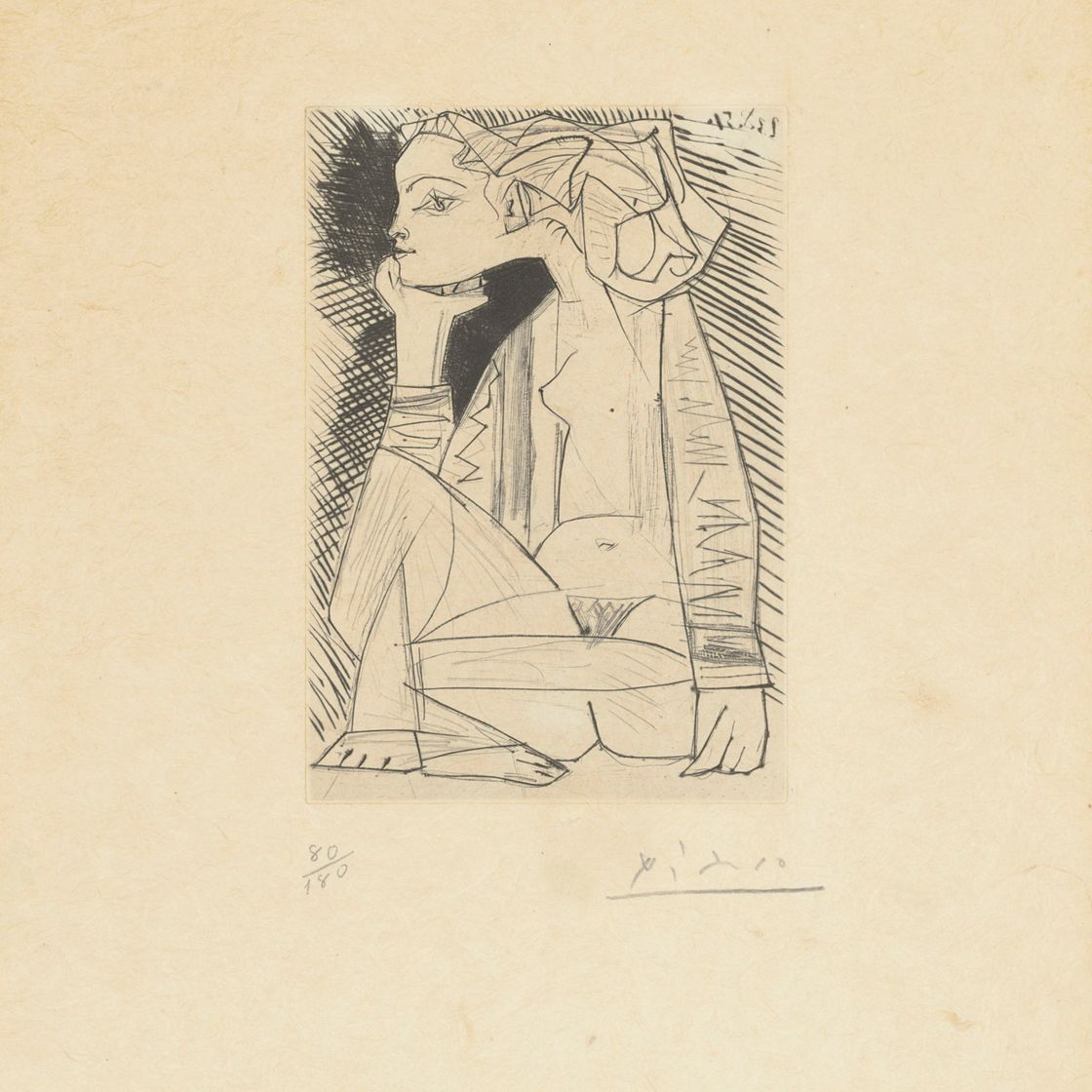 Pablo Picasso — Женевьева Лапорт (Geneviève Laporte) - Женская ассистентка в костюме.