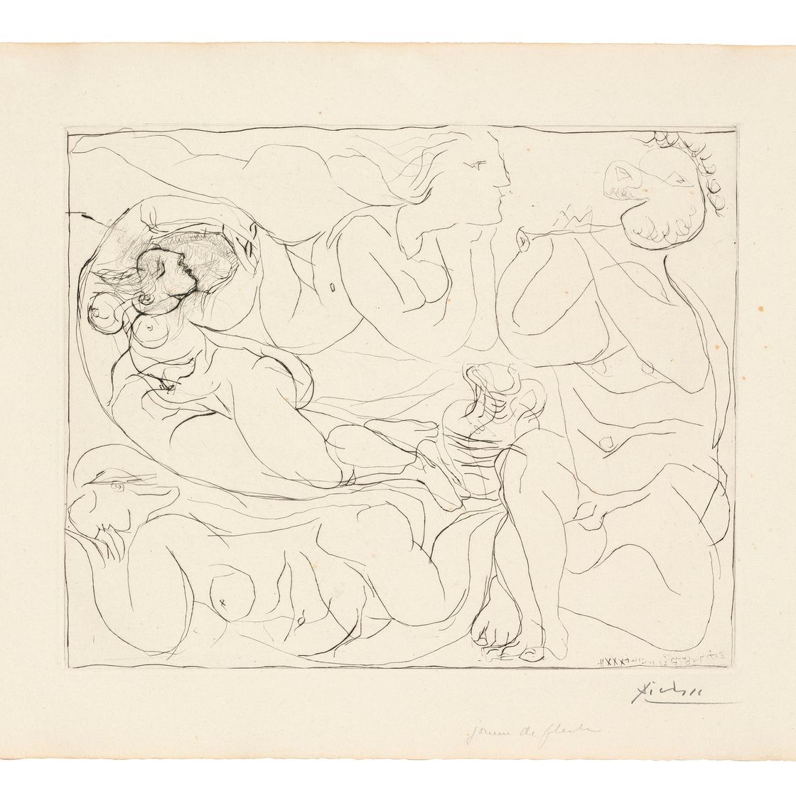 Pablo Picasso — Флейтистка и трое молодых женщин, от: La Suite Vollard